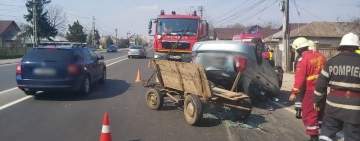 UPDATE Accident  la Bărcănești.  Persoanele refuză transportul la spital