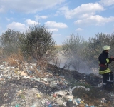 Incendiu la groapa de gunoi din Târgșoru Nou