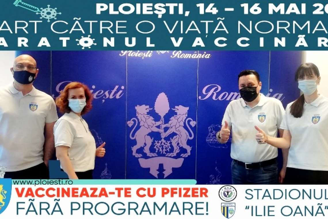Primăria Ploiești va da startul unui maraton de vaccinare anti-Covid pe stadionul “Ilie Oană”