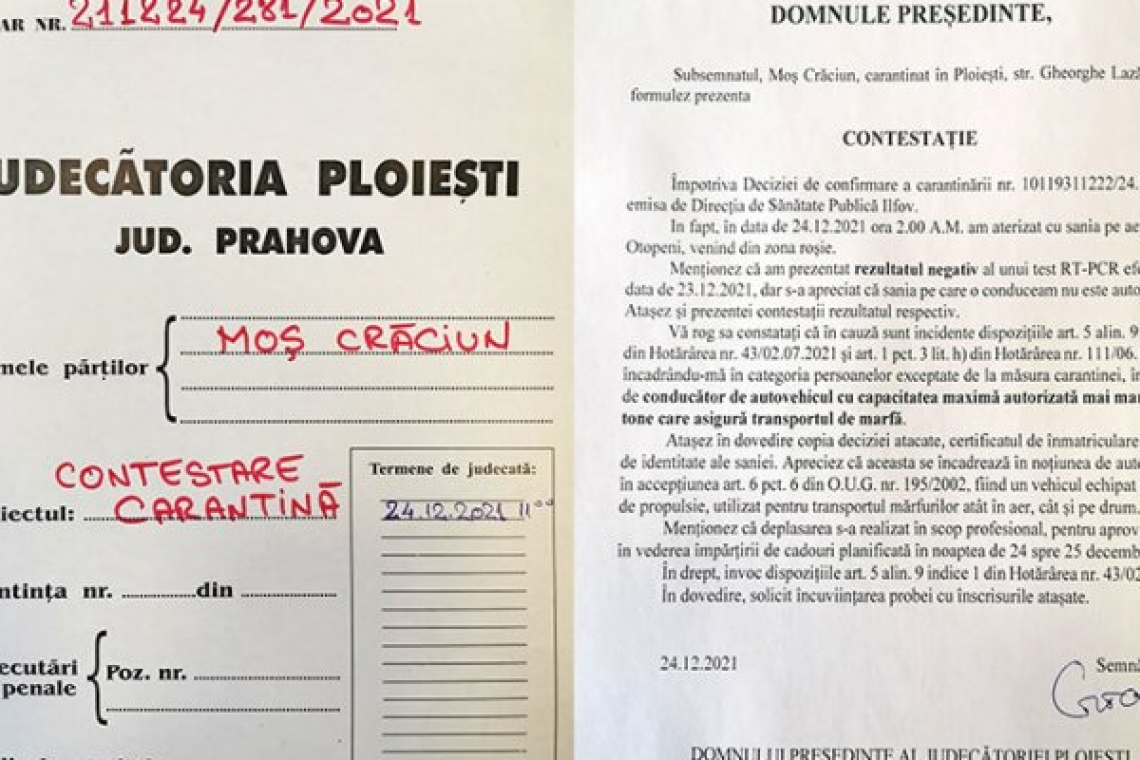 Judecătoria Ploiești: Moș Crăciun contestă decizia de carantinare! 