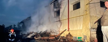 FOTO| Incendiu la Crama din Ceptura. Poliția a reținut un suspect
