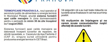 Ploieștiul, fără apă caldă. Reacția Termoficare Prahova