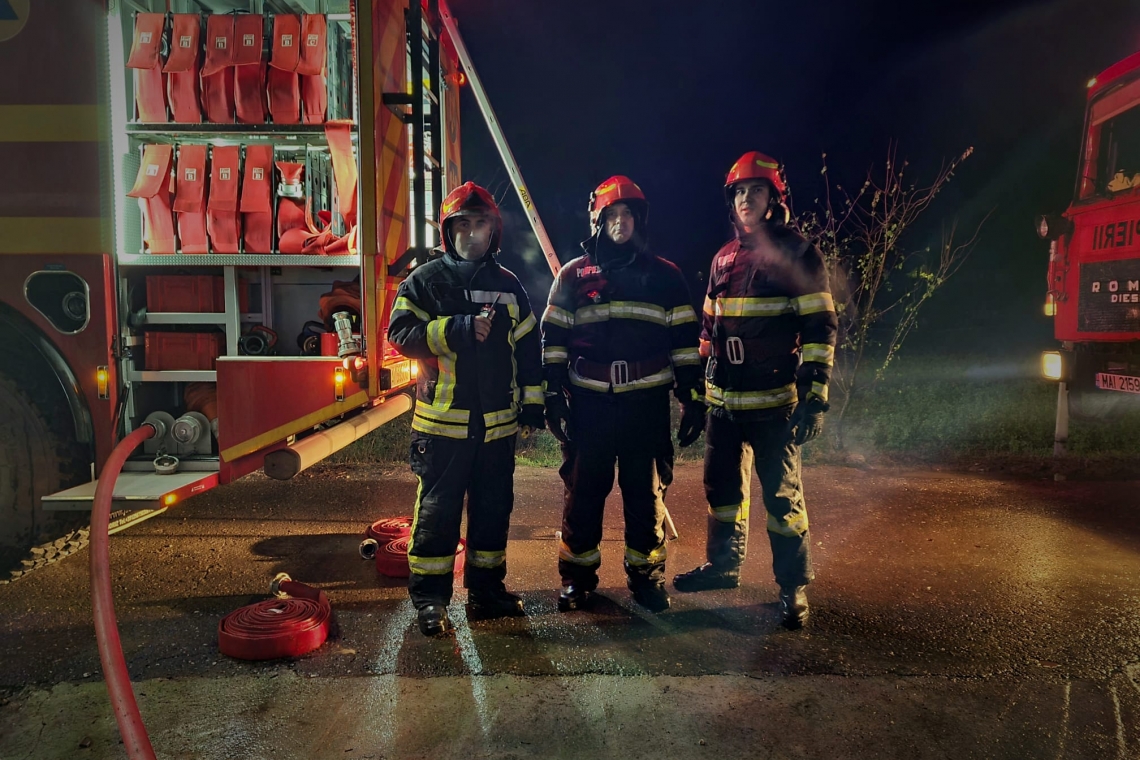 Incendiu devastator la o fermă din comuna Berceni. Au ars zeci de animale